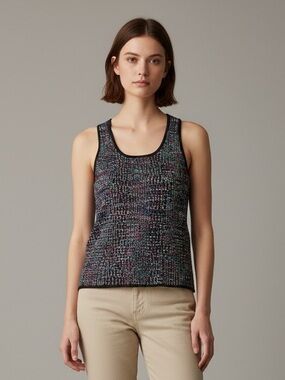 Parker New York Multicolor Textured Knit Halter Tank Top - Size S